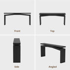 Epecoya 63-Inch Black Console Tables for Entryway Mid Century | Wooden Sofa Table Behind Couch, Entryway Console Tables for Living Room, Entry Way, Hallway