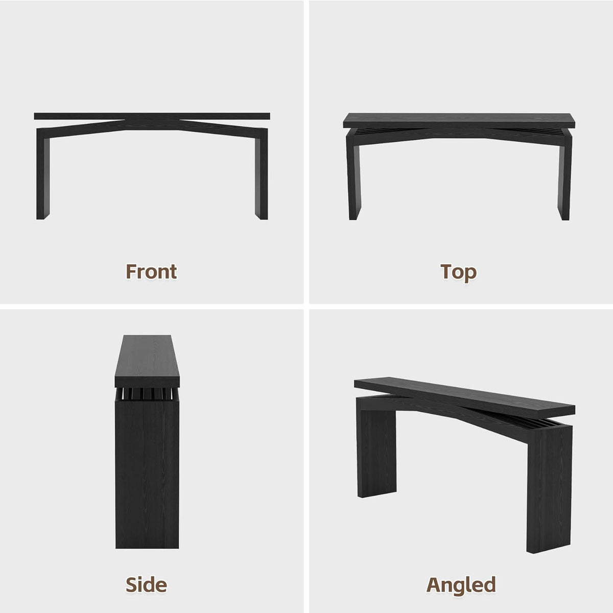 Epecoya 63-Inch Black Console Tables for Entryway Mid Century | Wooden Sofa Table Behind Couch, Entryway Console Tables for Living Room, Entry Way, Hallway