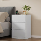 Nightstands Set of 2 with Charging Station and Hidden Drawer, 26"H, White | Bedside Table with 4 Drawers, Modern Night Stand for Bedroom, Side Table with Storage 18.9" W x 15.7" D x 26" H