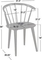 Florence Farmhouse Solid Wood Spindle Dining Chair, Walnut
