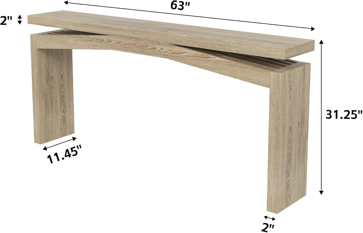 Epecoya 63 Inch Console Table for Entry Way Modern, Light Tan Wood | Farmhouse Entrance Tables Narrow Long, Wooden Couch Table Behind Sofa for Entryway, Living Room