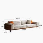 Modern 4-Seater Upholstered Fabric Sofa for Living Room, 111.8"