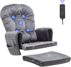 SyyBhb Massage Glider Rocker Replacement Cushions with Storage Pocket, 5PCS, Soft Velvet Thickened, Washable Non Slip, Universal for Use in Glider Rocking Chair, Dark Grey