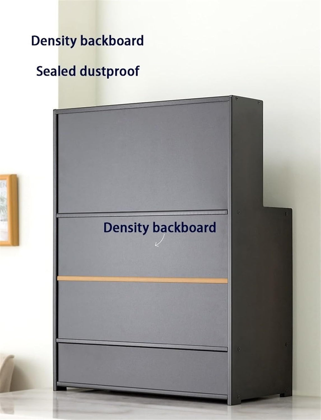 Kitchen Pantry Storage Cabinet Multipurpose Desktop Shelf Bookcase Floor Storage Cabinet with Transparent Door Multi Scenario Use(Black,55cm)