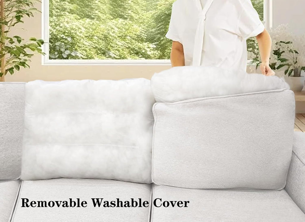 Legend Vansen Oversized Modular Sectional Sofa,U/L‑Shaped Reversible Couch with Ottoman,Deep Seat Plush Polyester Sofa for Living Room,14‑Seater,Cream