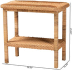 bali & pari Minahasa Bohemian Light Honey Braided Rattan Side Table