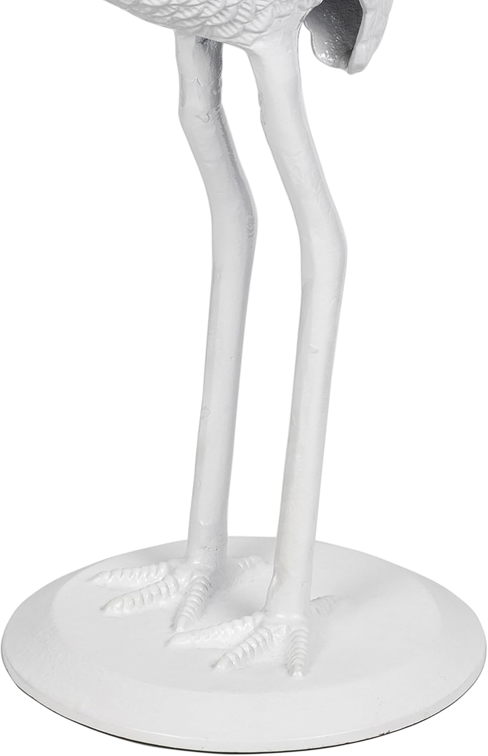 JONATHAN Y Blanche 25" White Iron and Glass Flamingo End Table with Sculptural Base, Round Accent Side Table for Living Room, Bedroom, Coastal Decor, White END1006C