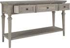 Knocbel 50" Retro Style Console Table Solid Wood Frame Sofa Table with Bottom Open Shelves and 3 Top Storage Drawers Entryway Table for Living Room, Coffee Bar, Hallway, Front Hall