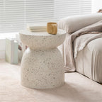 Multi-Functional Simple Sofa Side Table Faux Terrazzo Garden Stool Plant Table Small Coffee Table for Living Room Garden Long Lasting