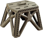 Folding Stool, Sturdy Plastic Construction with 260lbs Capacity, Portable Seat with Handle for Camping, Fishing, Office and Home Use(Grey)
