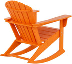 WestinTrends Dylan Outdoor Patio Poly Plastic Adirondack Rocking Chair, Orange