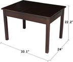IC INTERNATIONAL CONCEPTS Kids Table and 4 Chair Set, Mission Style Juvenile Furniture, Perfect for Playroom or Study Area - Rich Mocha Finish