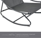 Grand patio Rocking Chair Indoor and Outdoor, Metal Patio Lounge Rocking Chair with Thick Cushion, Comfy Modern Rocker for Living Room Porch Backyard