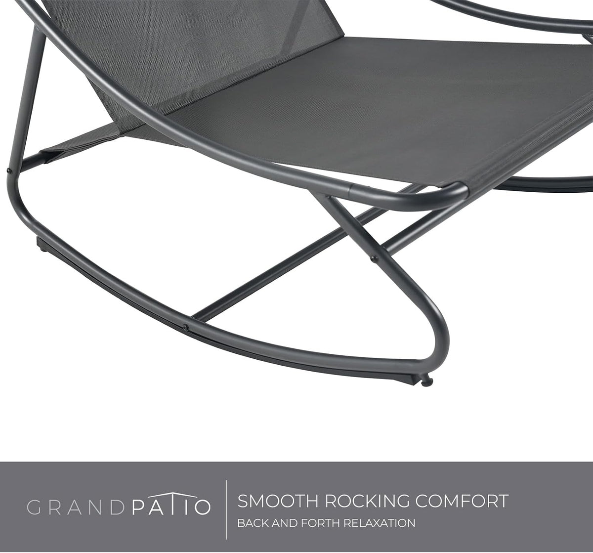 Grand patio Rocking Chair Indoor and Outdoor, Metal Patio Lounge Rocking Chair with Thick Cushion, Comfy Modern Rocker for Living Room Porch Backyard