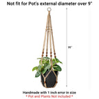 Mkono Macrame Plant Hanger Indoor 35 Inch Hanging Planter Basket Brown 1Pc