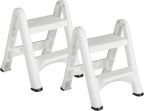 Rubbermaid FG420903WHT EZ Two Step Durable Folding Plastic Ladder Step Stool with Skid Resistant Foot Pads, White (2 Pack)