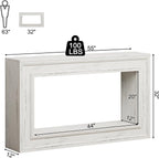 Rresyet 55" Narrow Entryway Console Table with LED Lights & Storage, White