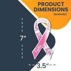 Magnet Me Up Breast Cancer Pink Mandala Fighter Ribbon Magnet Decal, 3.5x7 Inches, Automotive Magnet for Car Truck SUV, Any Magnetic Surface, Gift of Empathy, Encourage Bravery, Crafted in USA
