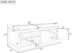 GDFStudio Jasd Storage Bench with 4 Doors and Adjustable Shelves, Removable Cushion Bench Ottoman, Solid Wood Frame Storage Ottoman, Rectangular Cabinet with Seating for Living Room Entryway, White
