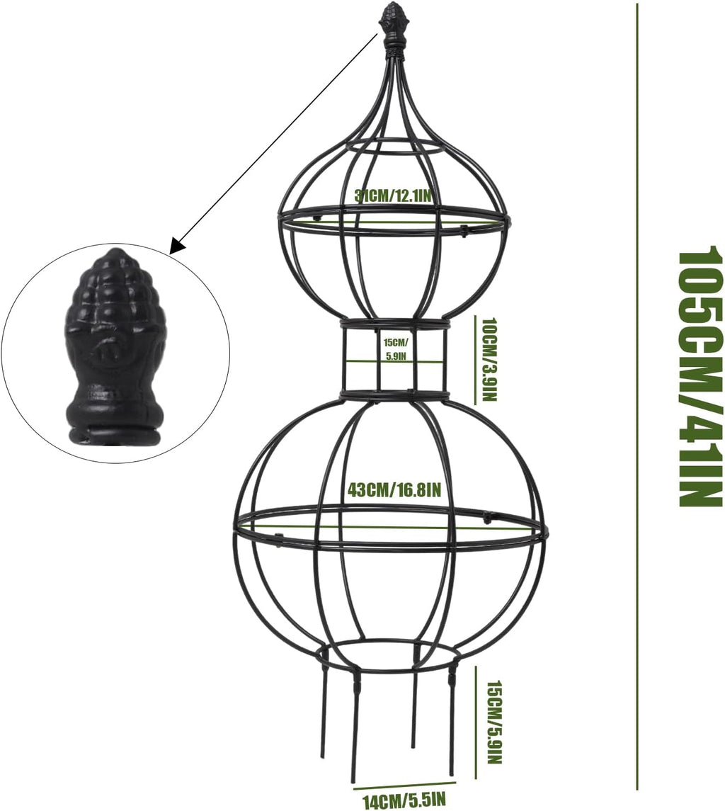 48.8"x17" Metal Obelisk Trellis for Climbing Plants | Unique Outdoor Support for Rose Bushes and Tall Vines | Durable & Weather-Resistant Garden Decor
