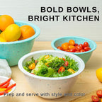 Confetti Nesting Mixing Bowls Set - 4-Piece Colorful Kitchen Bowls (18oz, 1.25QT, 2.5QT, 4QT) - BPA-Free, Dishwasher Safe, Space-Saving Design Eggshell Color