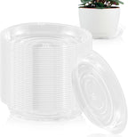 40 Pack 10 Inch Plant Saucer Clear Plant Saucers for Outdoors Plants Drip Trays, Large Pot Saucer No Holes Pot Saucers Planter Trays for Outdoor Plants Bulk Plastic Tray for Flower Pots, Snack Storage