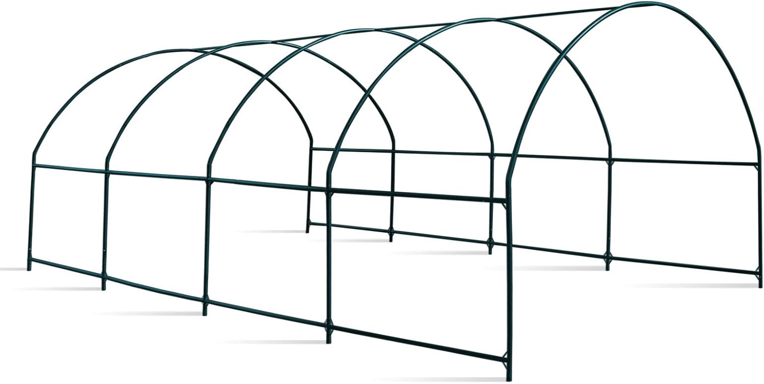 Strong Camel Greenhouse Replacement Frame for Outdoor Larger Hot Garden House , Support Arch Frame Climbing Plants/Flowers/Vegetables (20' X 10' X 7', Frame)