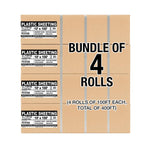 Aluf Plastic Sheeting - 4 Rolls of 10' x 100', 6 MIL Heavy Duty Gauge - Clear Vapor and Moisture Barrier Sheet Tarp/Drop Cloth for Painting, Furniture Covers, Carpet Cover, Floor, Paint, Painters
