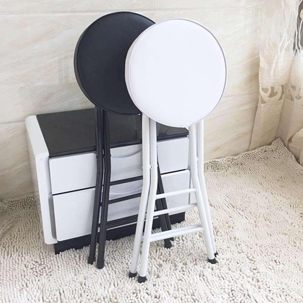 Cushioned Padded Folding Stool, 65cm/26In Padded Counter Height Bar Stool, Indoor and Outdoor Foldable Chair for Adults