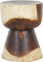 Deco 79 Wood Handmade Side End Accent Table Hourglass End Table with Natural Wood Grain, Side Table 14" x 14" x 18", Brown