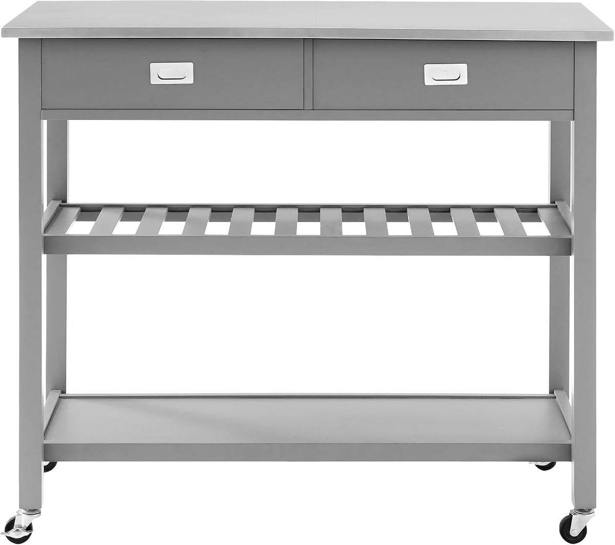 Crosley Furniture Chloe Rolling Kitchen Island | Storage Cart, Microwave Stand, Wine Rack, Gray