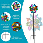 DREAMYSOUL Wind Spinner Outdoor Metal, 37" Kinetic Wind Spinners Colorful Wind Sculpture Yard Art for Garden Patio Lawn Decor