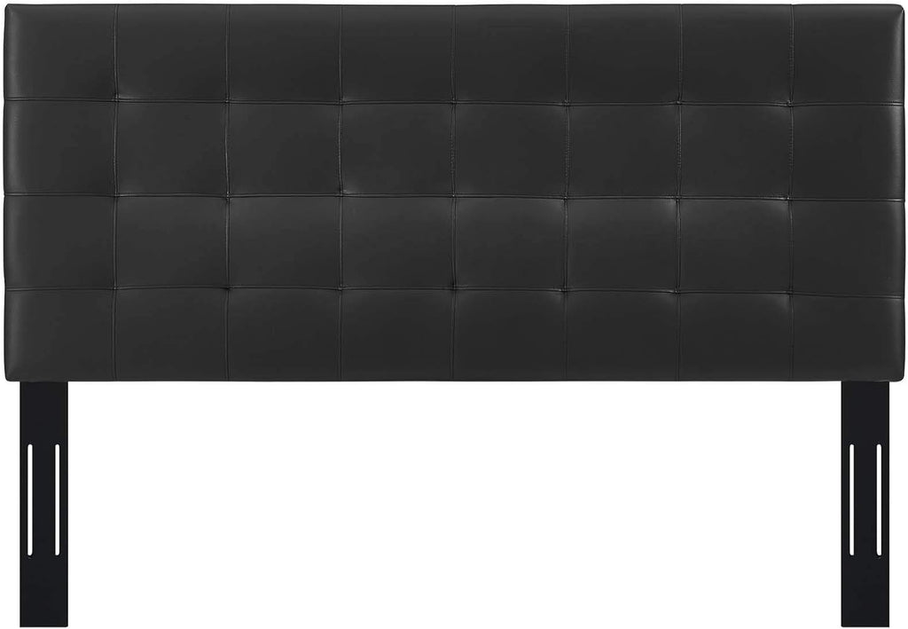Modway Paisley Upholstered Tufted Faux Leather Full / Queen Headboard Size in Black