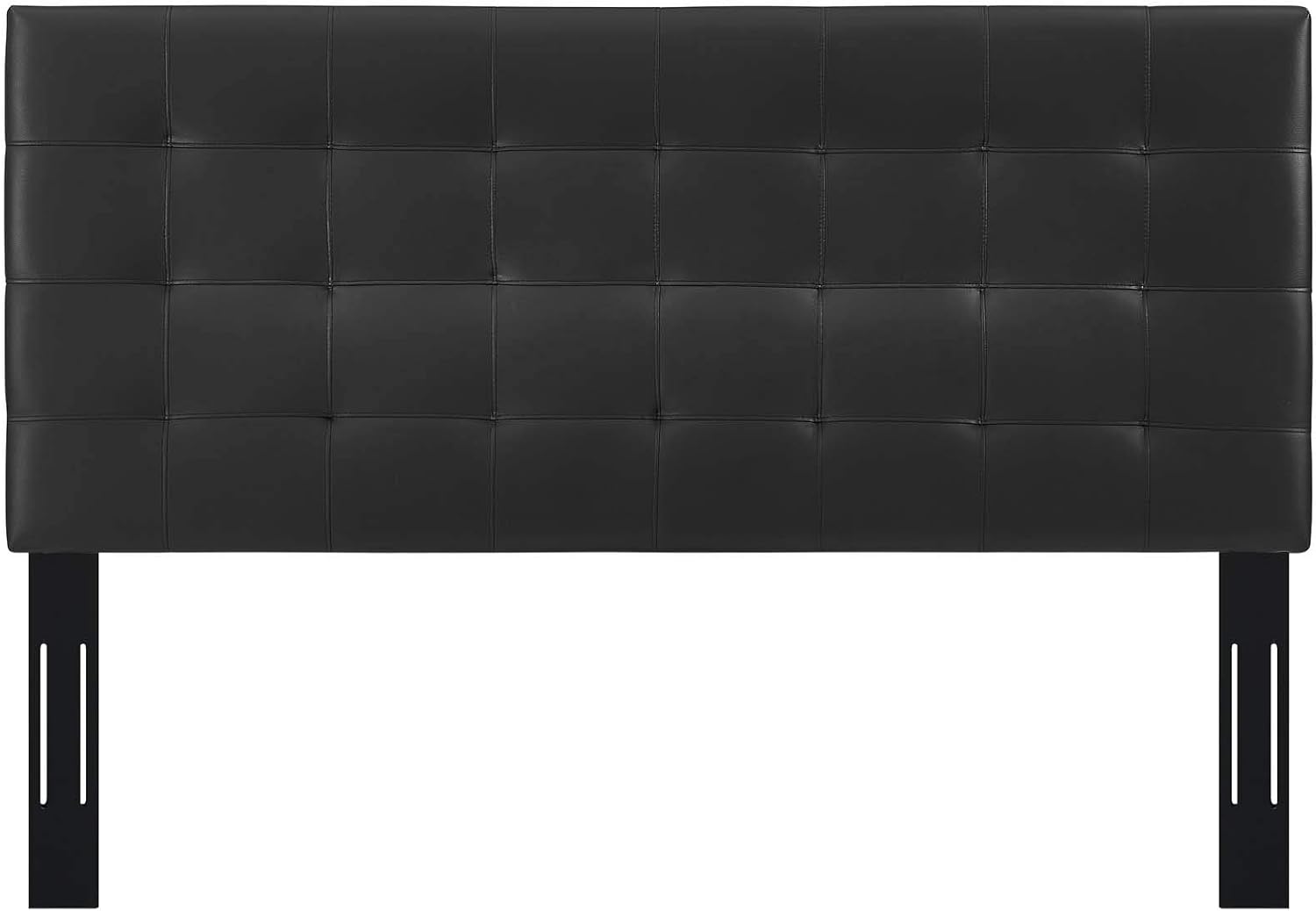Modway Paisley Upholstered Tufted Faux Leather Full / Queen Headboard Size in Black