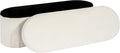43.3 Inches Foldable Storage Ottoman Bench, Oval Footrest | Teddy Boucle Fabric, Hidden Storage, Soft Padded Seat, End Of Bed Bench For Bedroom, Living Room and Entryway, White