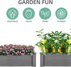 Durable Outdoor Storage Cabinet with Weather-Resistant Metal Top and Wooden Frame for Patio, Yard, Garage or Garden Use (96" Raised Garden Bed)