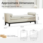 End of Bed Bench for Bedroom, 66.34'' Boucle Fabric Long King Size Bench with Black Legs for Entryway, Hallway, Cloakroom, Window Bench (White).