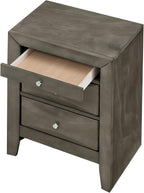 Elegant Gray Storage Nightstand,for Small Spaces