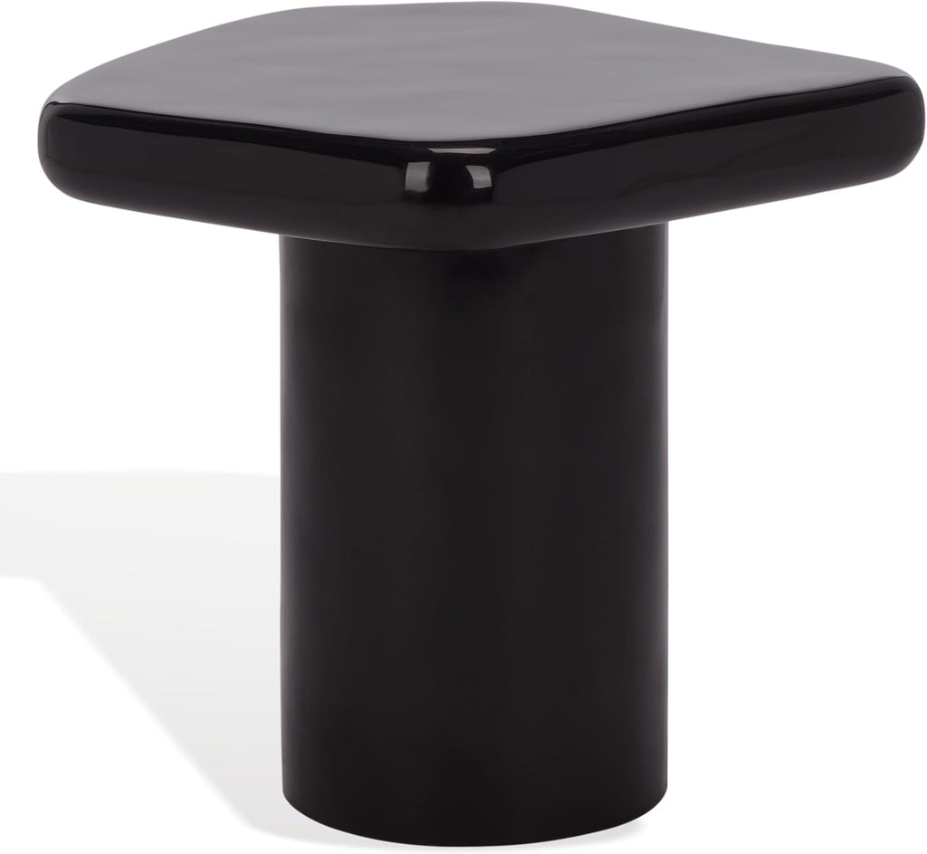SAFAVIEH Couture Collection - Rhianna Black Concrete Accent Table, Sculptural Side Table, Modern Design (SFV2608B)