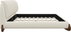 Merax King Chenille Platform Bed with 2 Removable Headboard Pillows, Beige