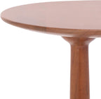 SAFAVIEH Home Collection - Irachi Solid Wood Accent Table with Sculptural Round Base in Walnut Finish, Modern Side Table, Fully Assembled (ACC3227A)