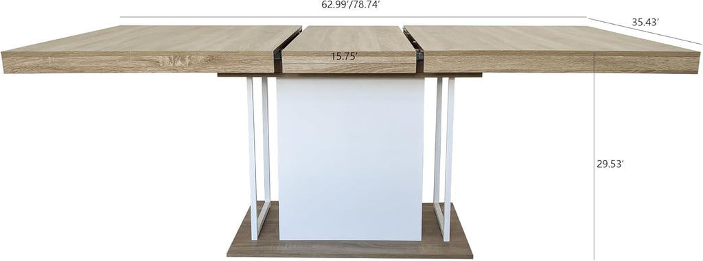 KEIKI Extendable Dining Table for 6-10 People, Dining Room Table for Gatherings, Living Meeting Room