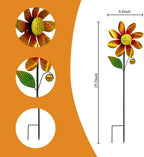 2Pack Garden Wind Spinners,Metal Wind Sculptures Outdoor Windmill Flower Pinwheel Decorations for Yard Lawn Patio Decor