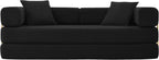 HANXIN 78 Inch Convertible Sleeper Sofa Bed, Folding Floor Mattress Couch with Fixed-Shape Frame, Futon Couch Lounge Loveseat with Pull Out Bed, No Assembly Required (Black)
