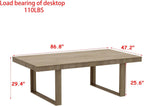 WOODTIME 86.6" W Dining Table for 8-10 People, Versatile Modern Wooden Dinner Table Kitchen Table for Dining Room Conference Room, Brown
