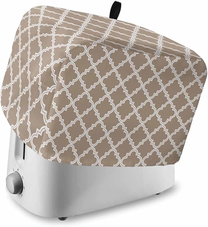 Toaster Cover 2 Slice Moroccan Pattern Toaster Oven Cover with Pockets Beige Dustproof Bakeware Protector Small Kitchen Appliance Dust Covers and Fingerprint Protection for Women