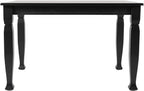 EMMA + OLIVER Milford 47" Solid Wood Dining Table, 3 Inch Offset Paneled Apron, 3" Turned Decorative Legs, Water Resistant Finish, Seating for 4, Black Matte