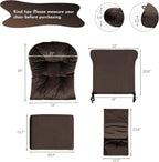 Lucky Monet 5Pcs Glider Rocker Replacement Cushions - Velvet Glider Cushions Replacement Set with Side Storage Pockets, Thick Glider Chair Cushions Washable & Non Slip, Cushion ONLY - Brown