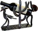 Cowboy Wine Bottle Holder Gift for Men - Heavy Duty Metal Cactus Wine Rack - Rustic Western Decor Countertop Stand - Unique Southwestern Sculpture for Bar, Kitchen, Office