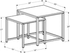 Set of 2 Nesting Tables, Metal, Brown, Transitional Style | Dual-size nesting tables with light brown terracotta tile tops and reinforced metal bases